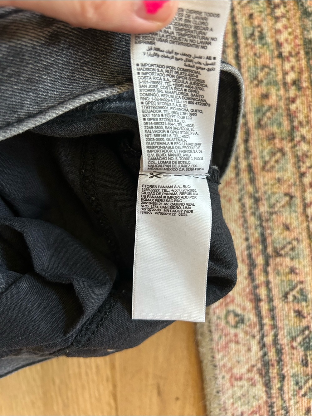 Old Navy Baggy Wide Leg Cargo Jeans mid rise drapey denim grey wash black 12 - Picture 11 of 11
